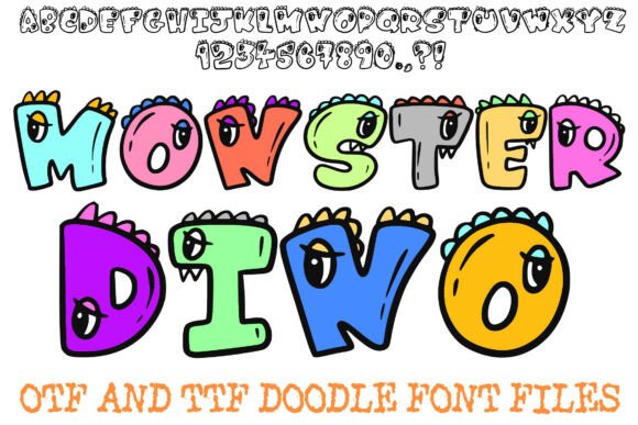 Monster Dino Font for Creative Design